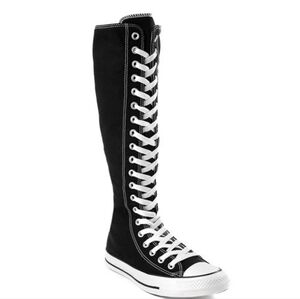 Converse All Star Knee High Lace Up Sneaker - Black / White